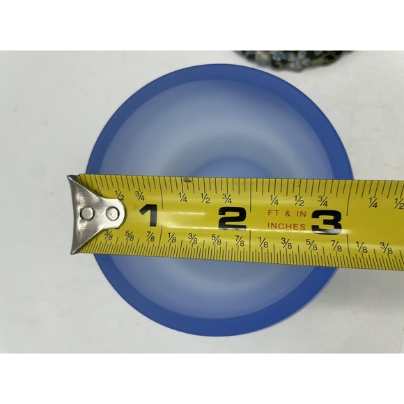 Enamel Crystal Jewelled Glass Jar Blue Frosted Glass Bottle - Picture 8 of 8